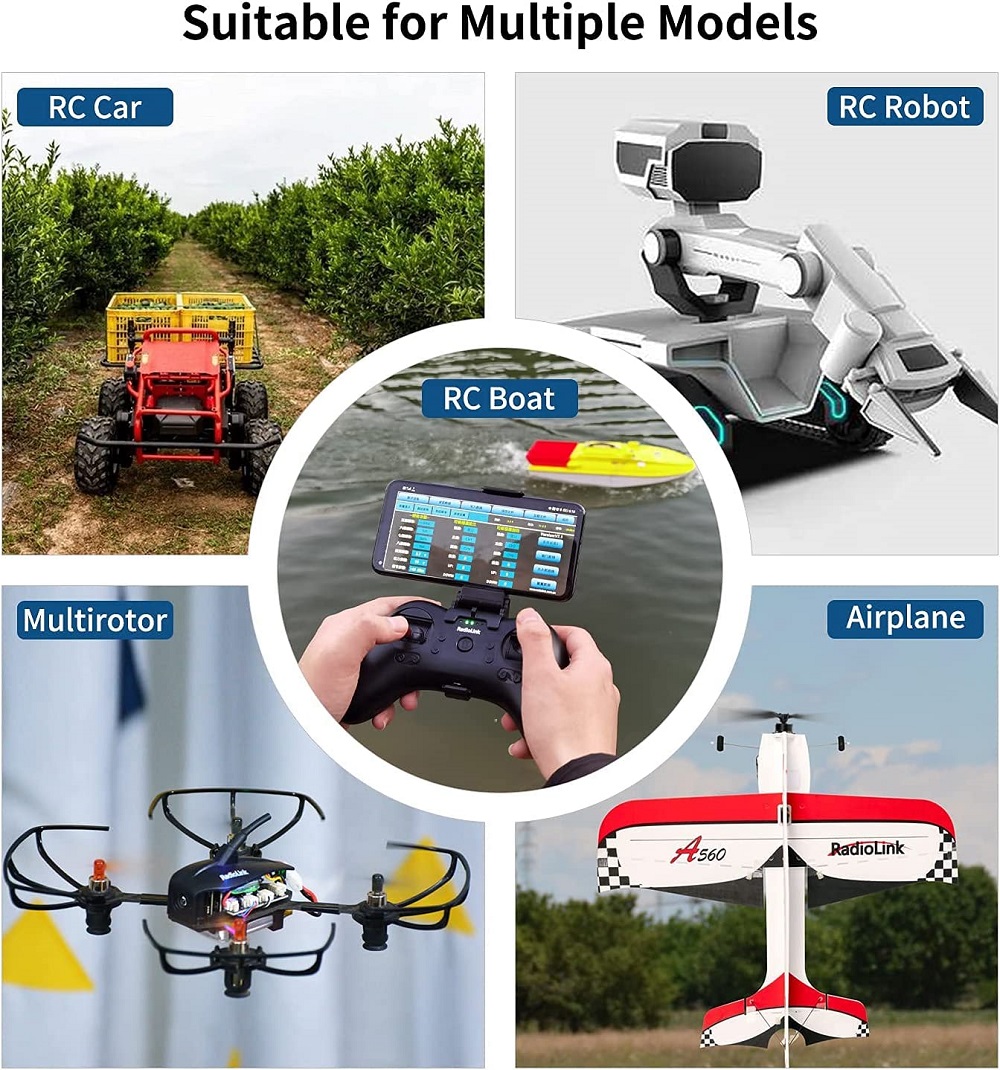 RadioLink T8S 2.4GHz 8CH Transmitter + R8EF Receiver with Built-in Rechargeable Battery and Bluetooth - Image 5