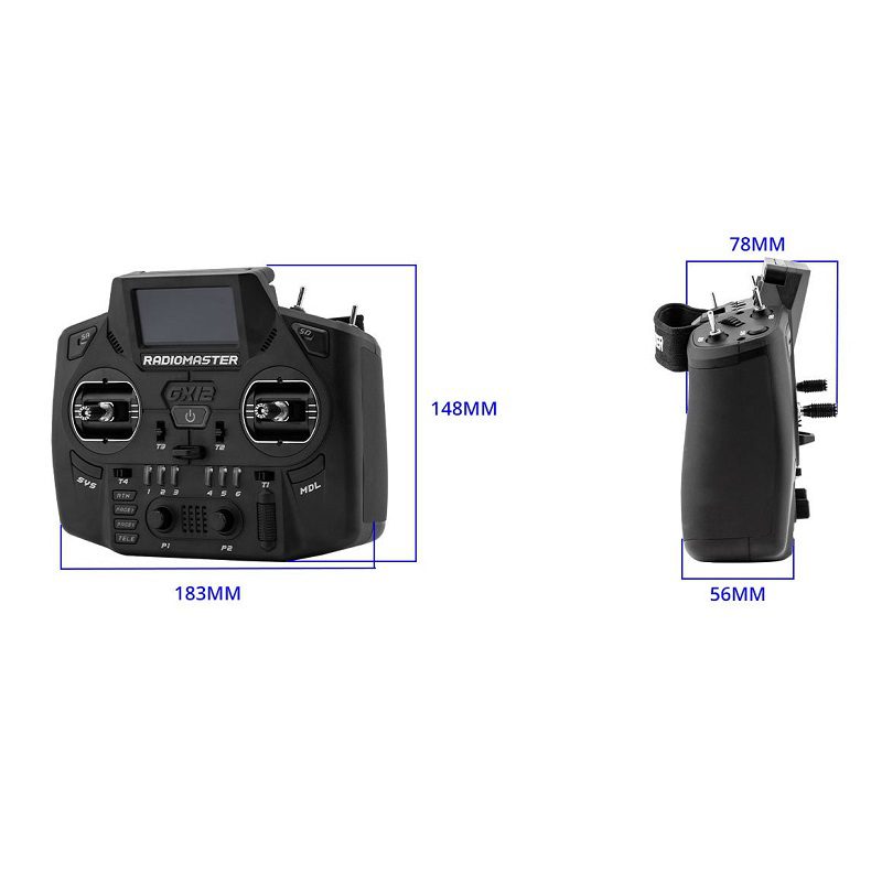 RadioMaster GX12 Dual-Band Radio Controller - Black - Image 2
