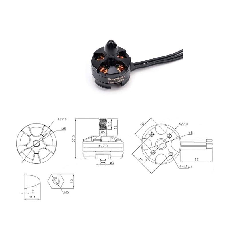 ReadyToSky MT2204 2300KV CW Brushless Motor - Black - Image 6