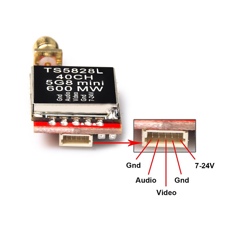 ReadyToSky TS5828L 5.8GHz 600mW 40CH Video Transmitter Module with Antenna - Image 3