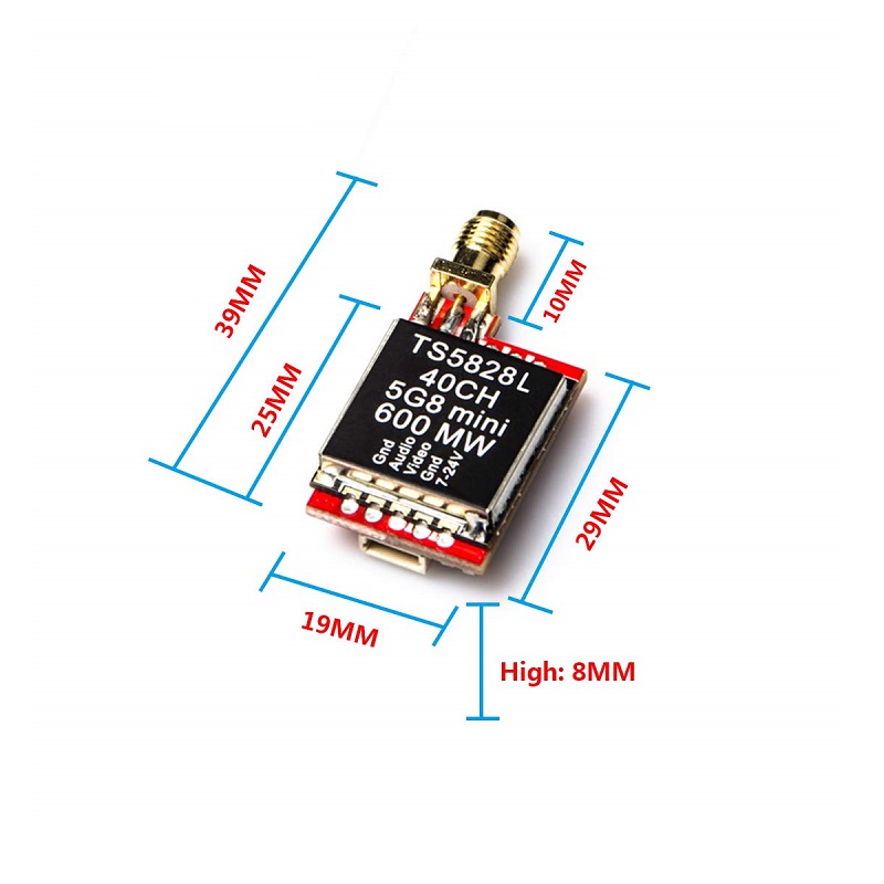 ReadyToSky TS5828L 5.8GHz 600mW 40CH Video Transmitter Module with Antenna - Image 6