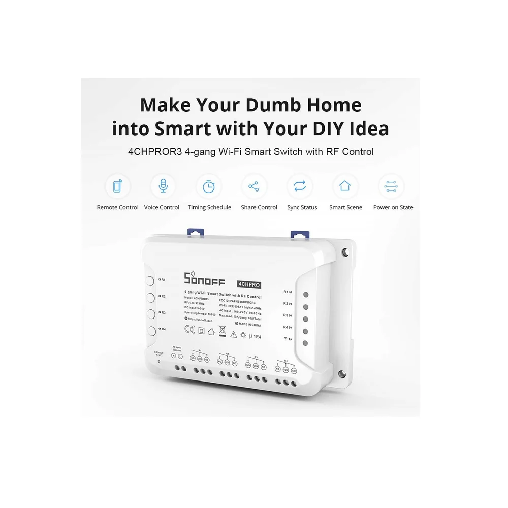 Sonoff 4CH PRO R3 4-Channel Smart Switch WiFi 2.4GHz 10A - Image 2