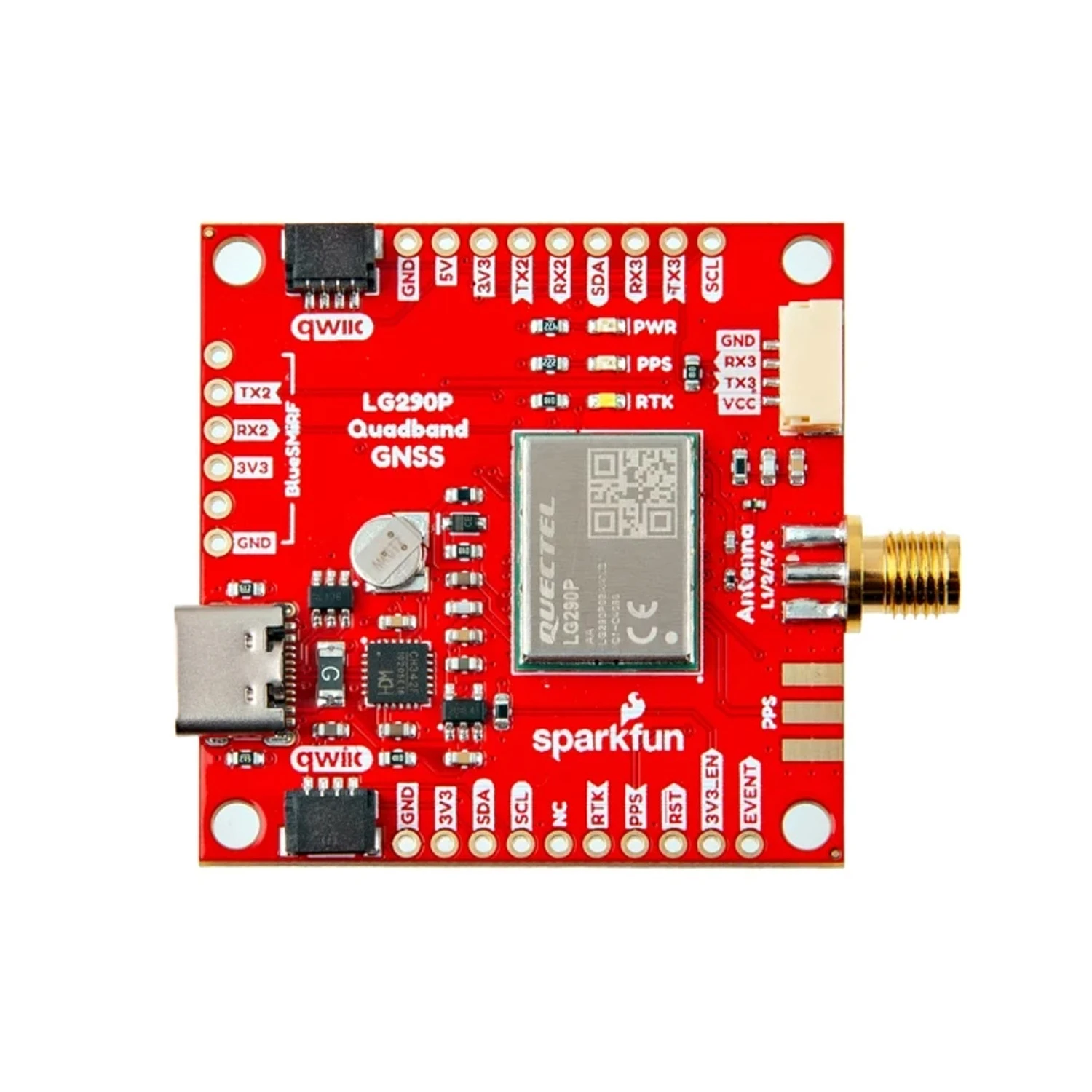 SparkFun GNSS RTK Breakout - Quad-Band LG290P (Qwiic)