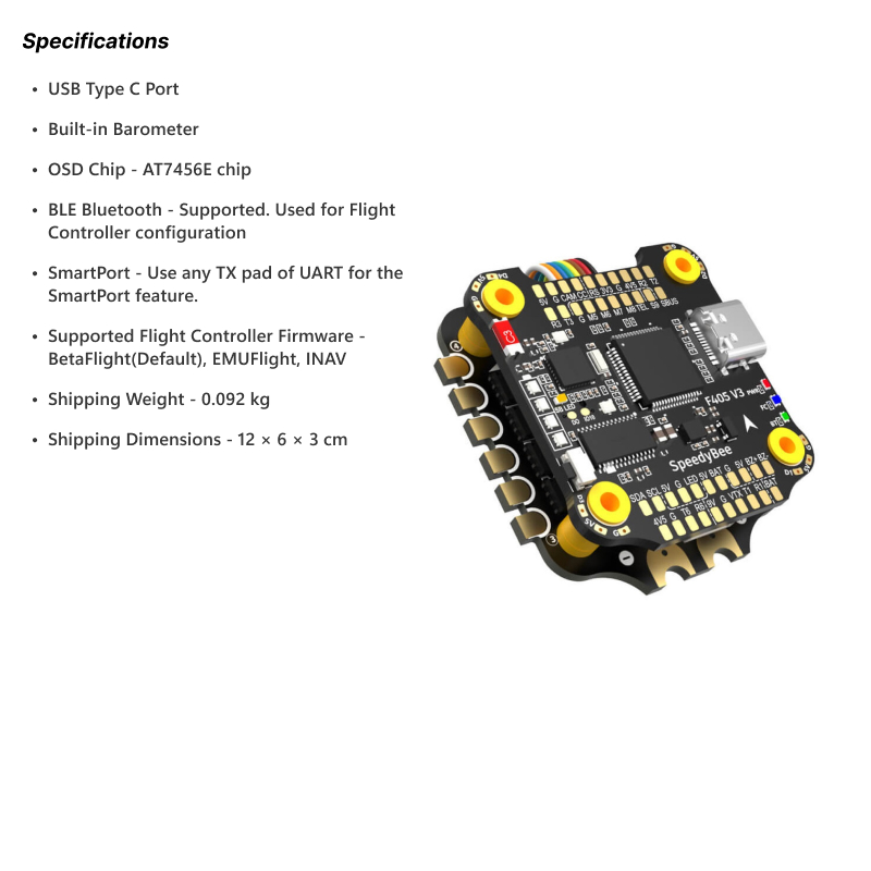 SpeedyBee SB-F4V3-50-STACK Flight Controller & 50A 4-in-1 ESC Stack - Image 6