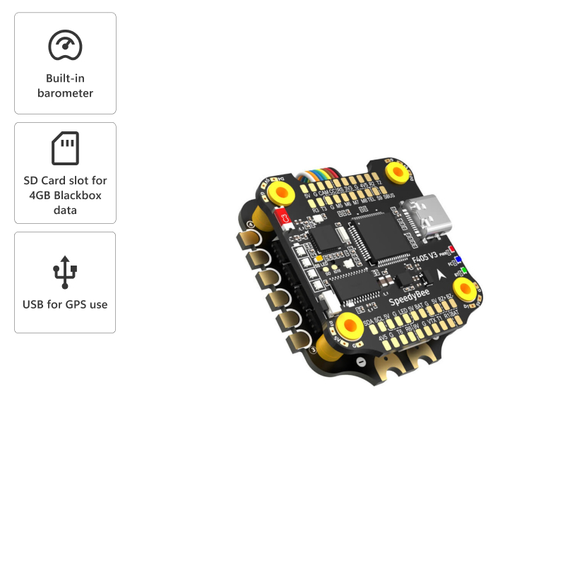 SpeedyBee SB-F4V3-50-STACK Flight Controller & 50A 4-in-1 ESC Stack - Image 7