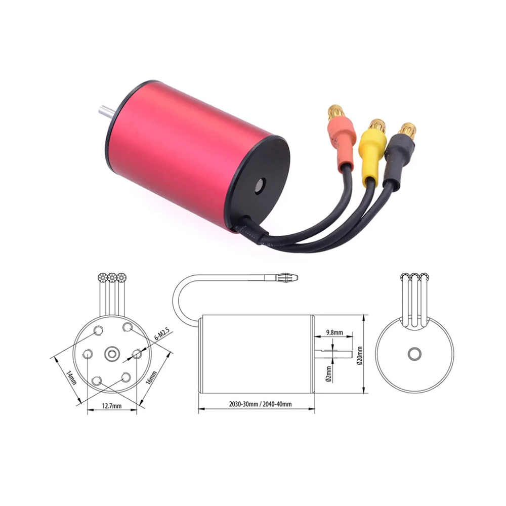 Surpass Hobby 2030 Brushless Motor (6500KV) - Red & Black - Image 2