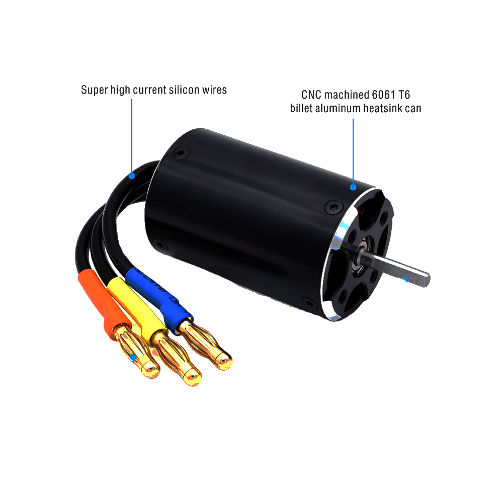 Surpass Hobby Rocket 2948 Brushless RC Boat Motor 4-Pole 6600KV - Black - Image 3