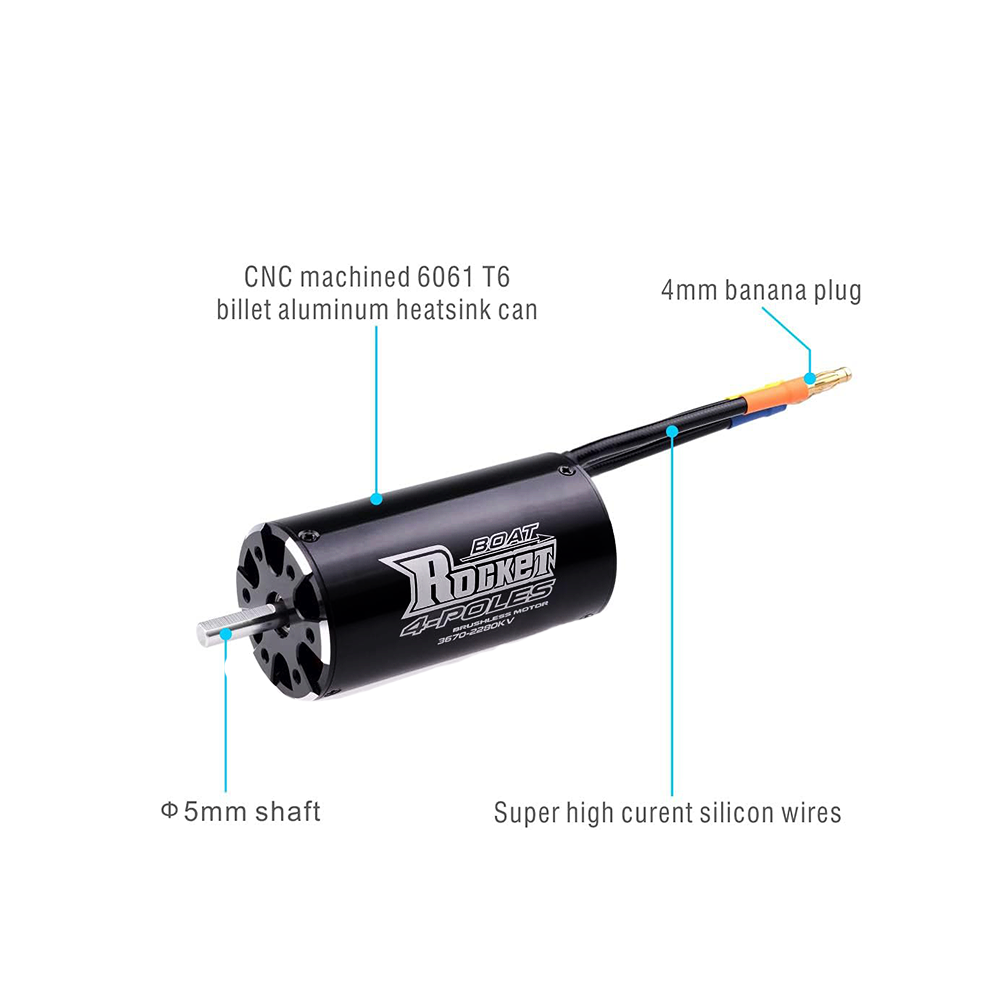 Surpass Hobby Rocket 3670 2280KV Brushless Motor - Black - Image 3