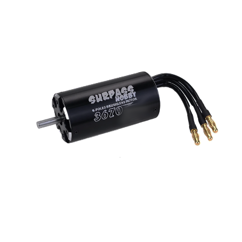 Surpass Hobby Rocket 3670 Brushless RC Boat Motor 4-Pole 1200KV - Black - Image 4