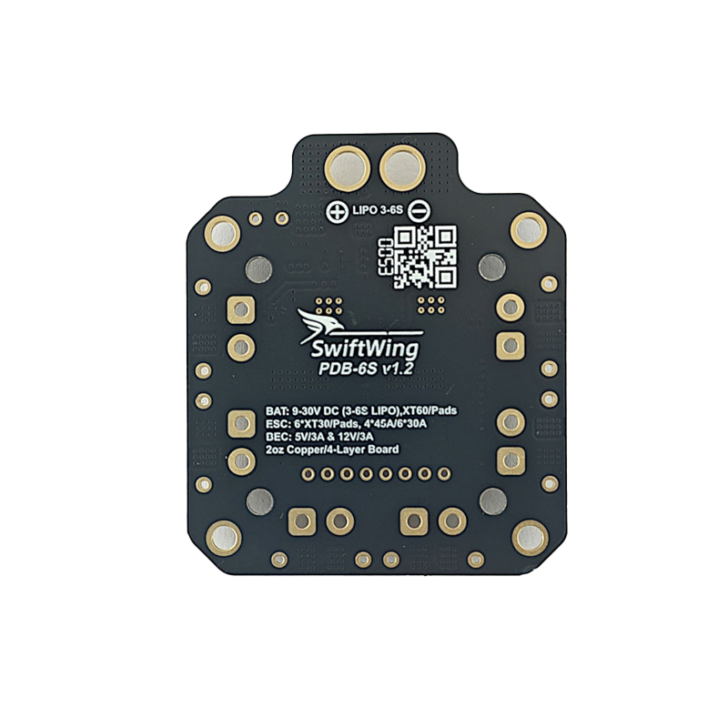 SwiftWing PDB-6S Power Distribution Board 3-6S w/ 5V 12V BEC - Image 4