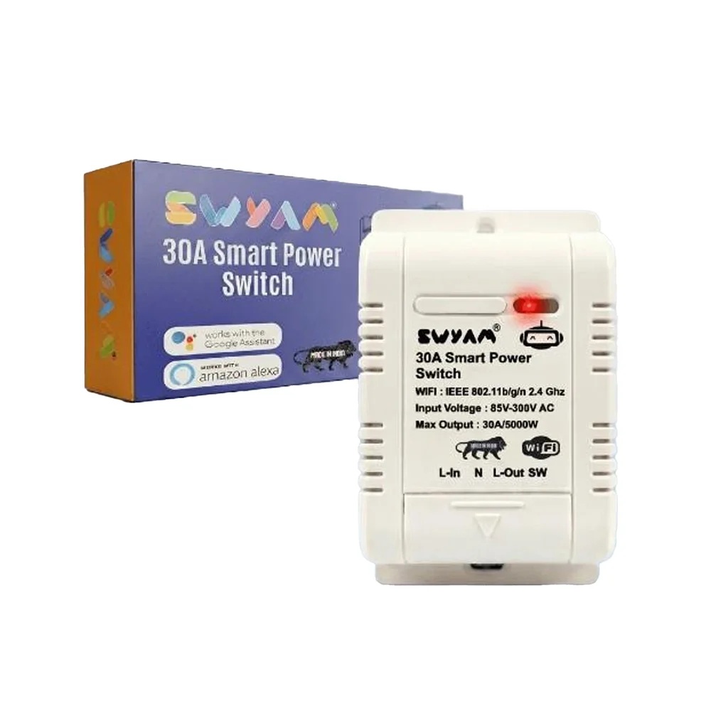 SWYAM 30A Smart WiFi Switch Module for Alexa & Google Assistant