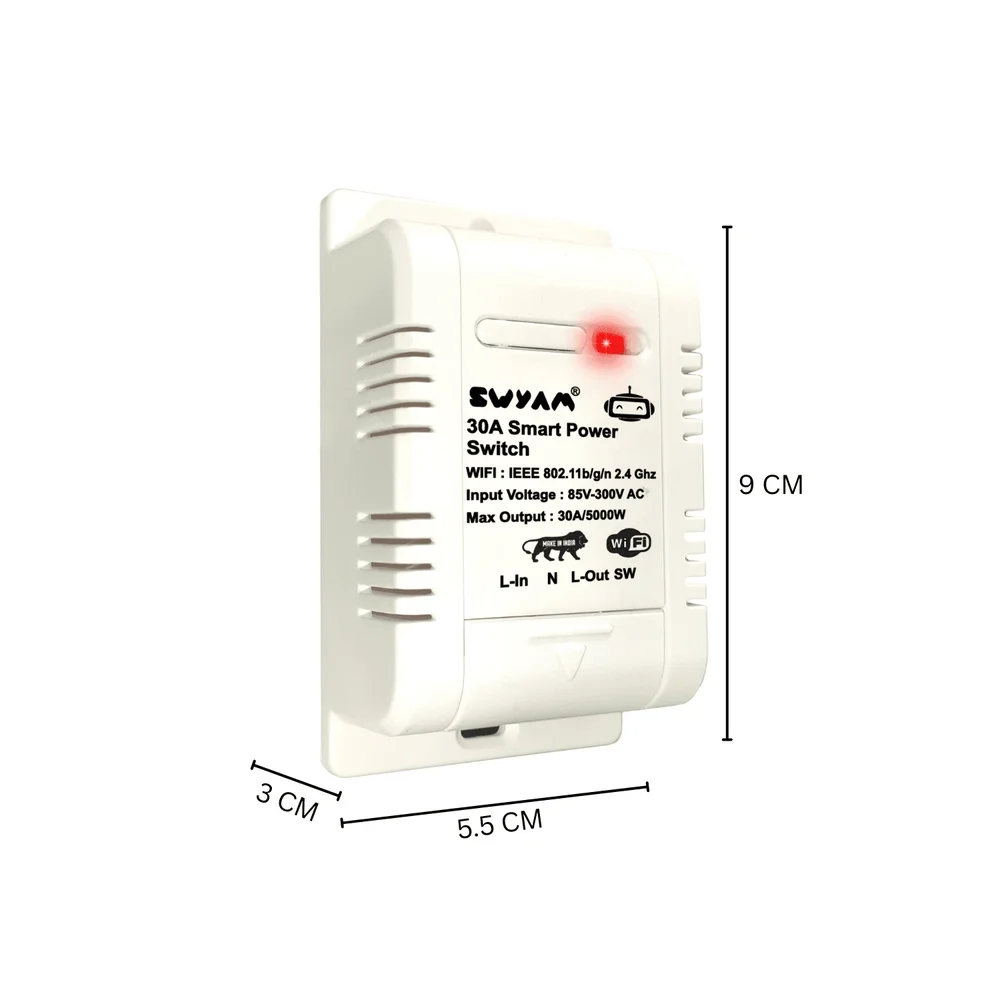 SWYAM 30A Smart WiFi Switch Module for Alexa & Google Assistant - Image 2