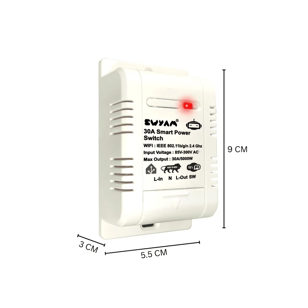 SWYAM Home Assistant 30A Smart WiFi Switch | Local Control - Image 2