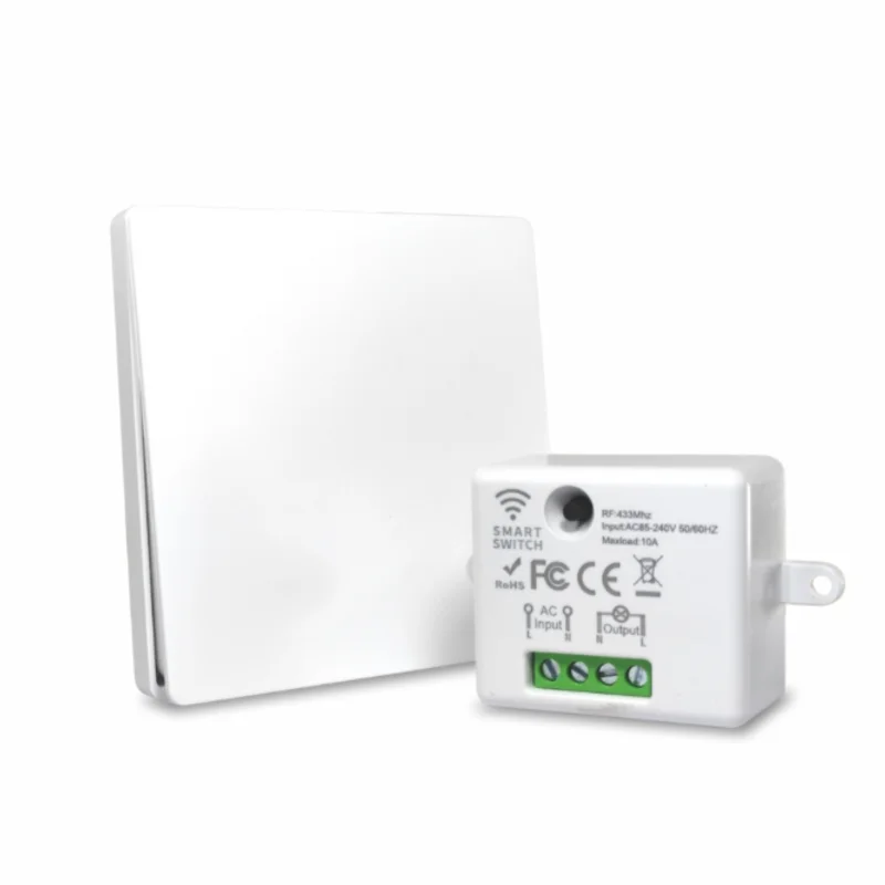 SWYAM No Battery Self Powered Kinetic Wireless RF Switch 1 Gang 1 Receiver
