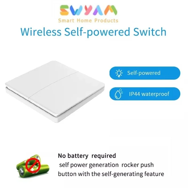 SWYAM Self-Powered Kinetic RF Switch 2 Gang 2 Receiver - Image 3