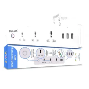 SWYAM Smart WiFi Power Strip w/ 3 AC Outlets & 3 USB Ports, 2m Wire