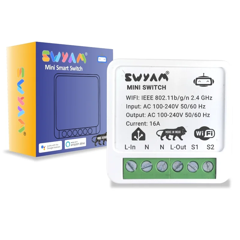 SWYAM Wi-Fi Smart Mini Switch 16A | Home Assistant Compatible