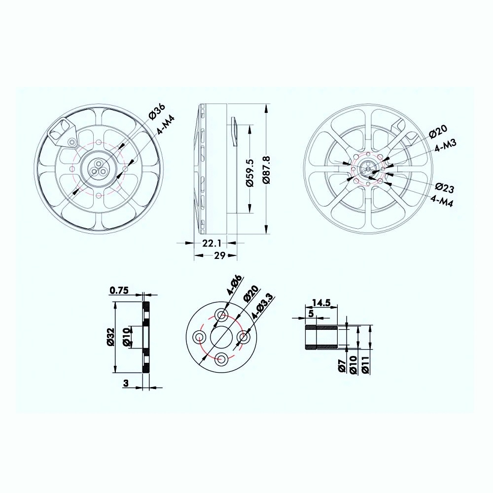 T-Motor Antigravity MN8012 KV100 Brushless Motor - Image 5