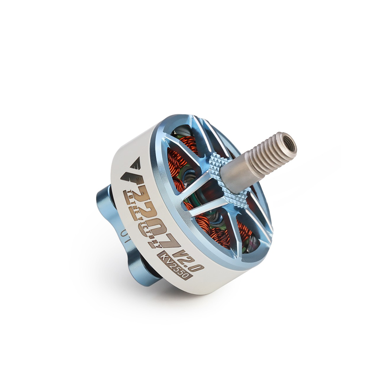 T-Motor Velox V2207 V2.0 2550KV 4S Brushless Motor - White+Blue - Image 2