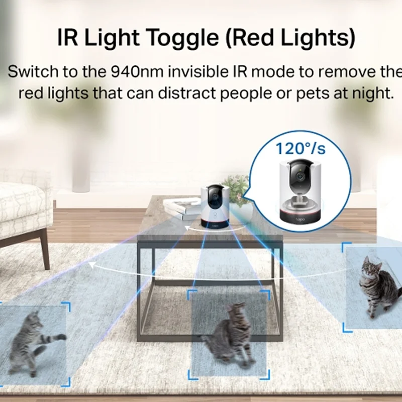 Tapo C225 4MP 2K QHD Pan/Tilt WiFi Security Camera - Image 3