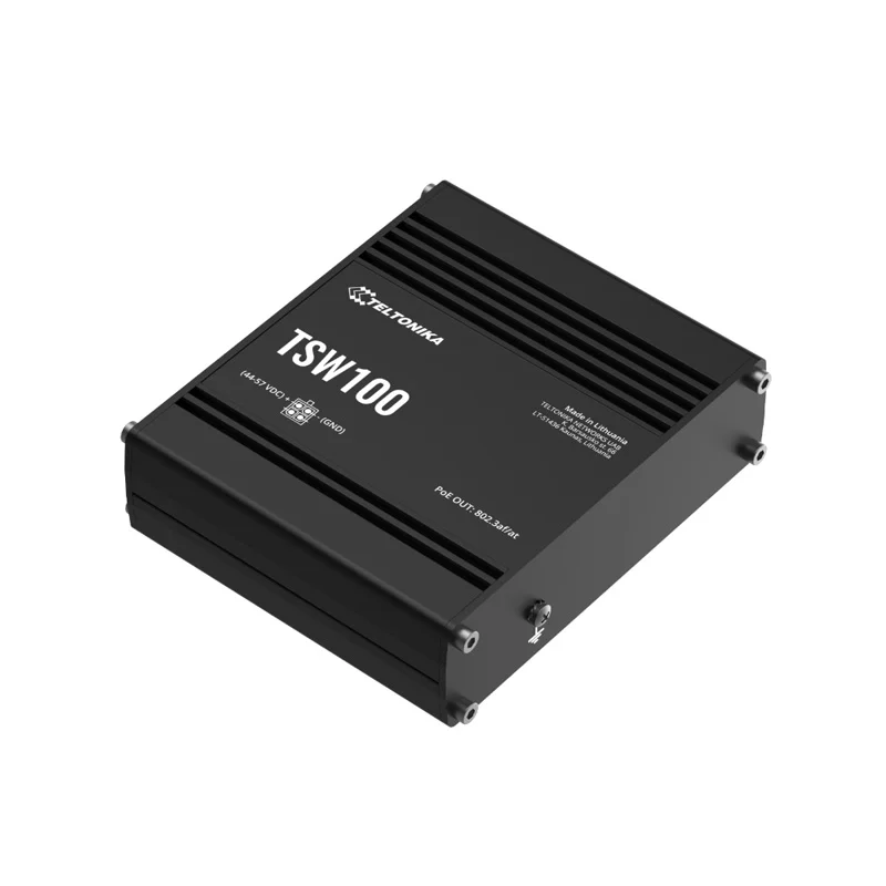 Teltonika TSW100 Industrial 5-Port Gigabit PoE+ Ethernet Switch