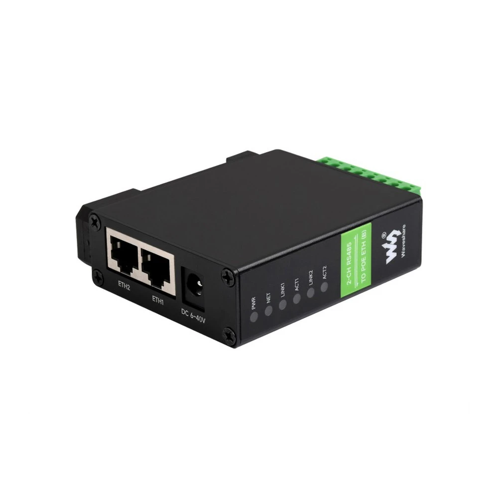 Waveshare 24963 2-Channel RS485 to PoE Ethernet Serial Server - Image 2