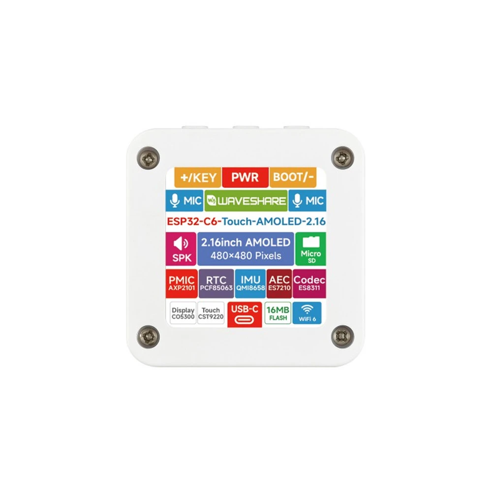 Waveshare ESP32-C6 2.16-Inch AMOLED Touch Dev Board w/ Wi-Fi 6 & BLE 5 - Image 5