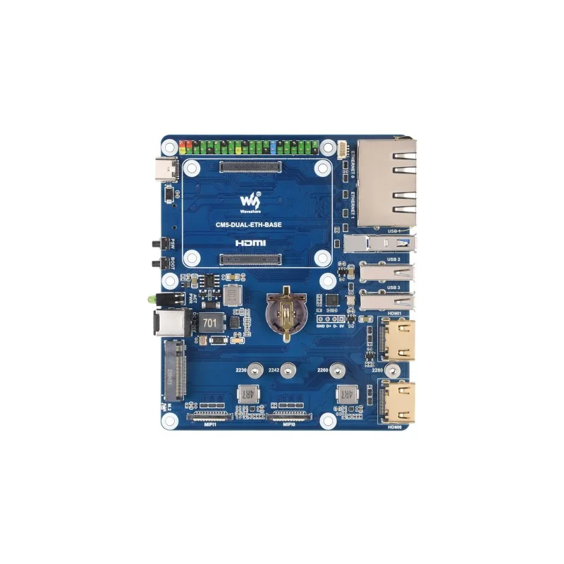 Waveshare Gigabit / 2.5G Dual Ethernet Base Board for Raspberry Pi CM5