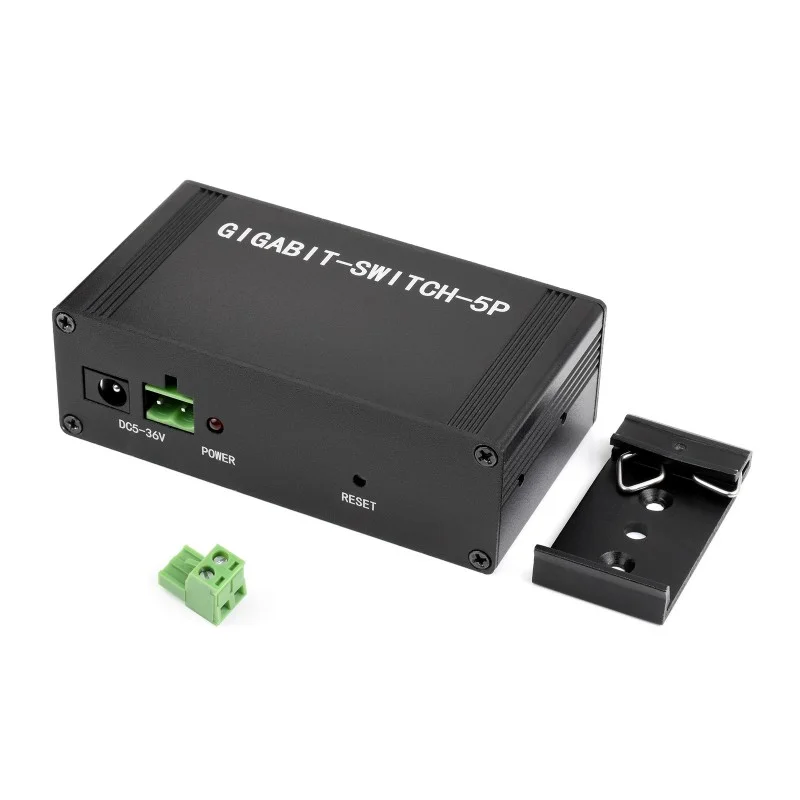 Waveshare Industrial 5-Port Gigabit Ethernet Switch DIN Rail Mount