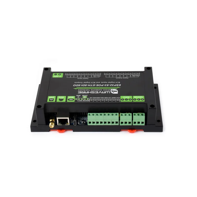 Waveshare Industrial ESP32-S3 Control Board w/ 8-Channel I/O, RS485, CAN, ETH, PoE - Image 3