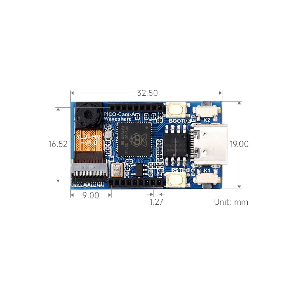 Waveshare RP2040 Camera Dev Board w/ HM01B0 Grayscale Sensor & 1.14-Inch IPS LCD - Image 3
