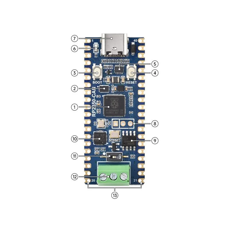 Waveshare RP2350 CAN Development Board w/ XL2515 CAN Controller - Image 3