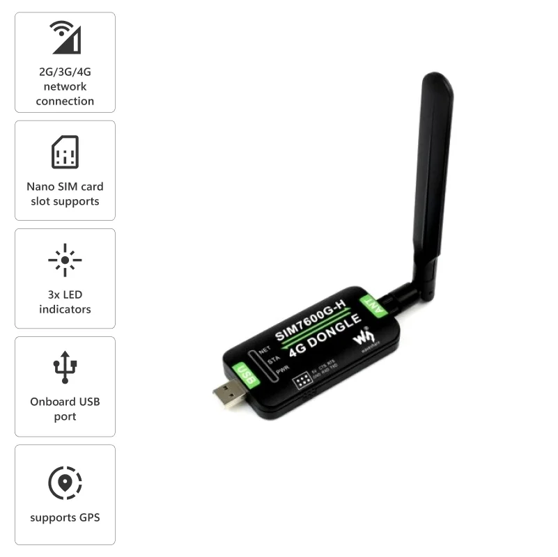 Waveshare SIM7600G-H 4G Dongle w/ GNSS & Global Band - Image 5