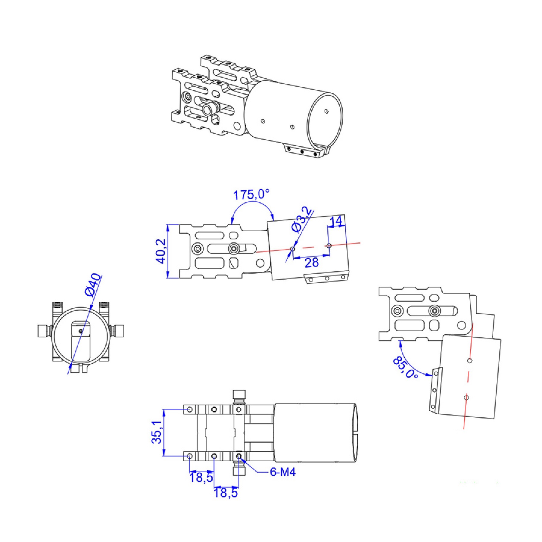 Z40 Aluminum Folding Arm Tube Joint - Image 4