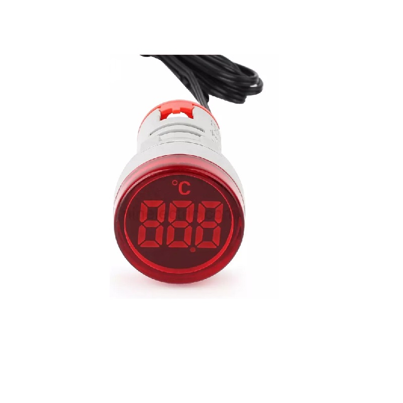 AD16-22TM (AD101-22TM) Round LED Temperature Indicator Light - Red -20~199℃ 22mm Panel Mount - Image 3
