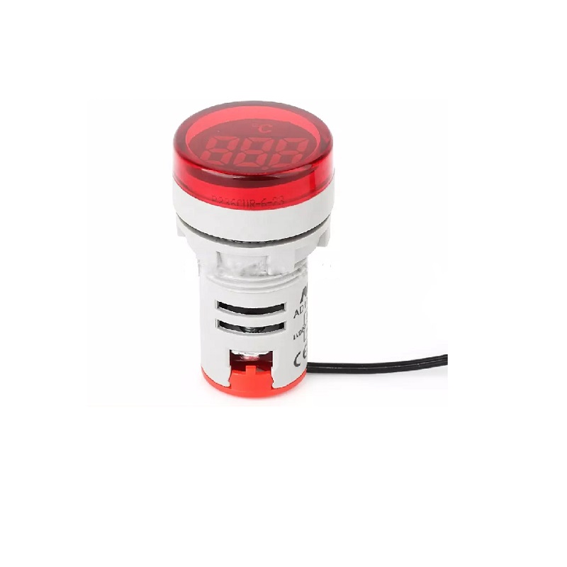 AD16-22TM (AD101-22TM) Round LED Temperature Indicator Light - Red -20~199℃ 22mm Panel Mount - Image 4