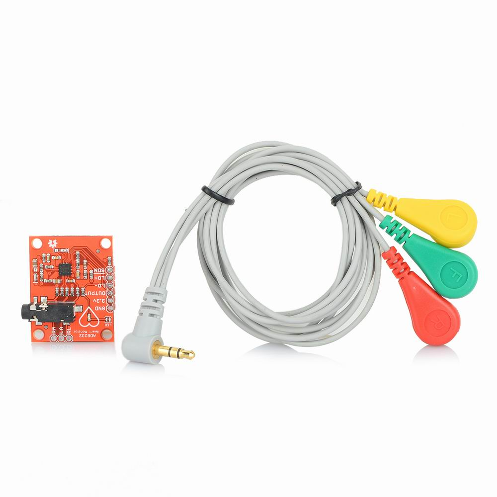 AD8232 ECG Heart Rate Monitoring Sensor Module Kit w/ Electrode Pads & Cable - Image 2