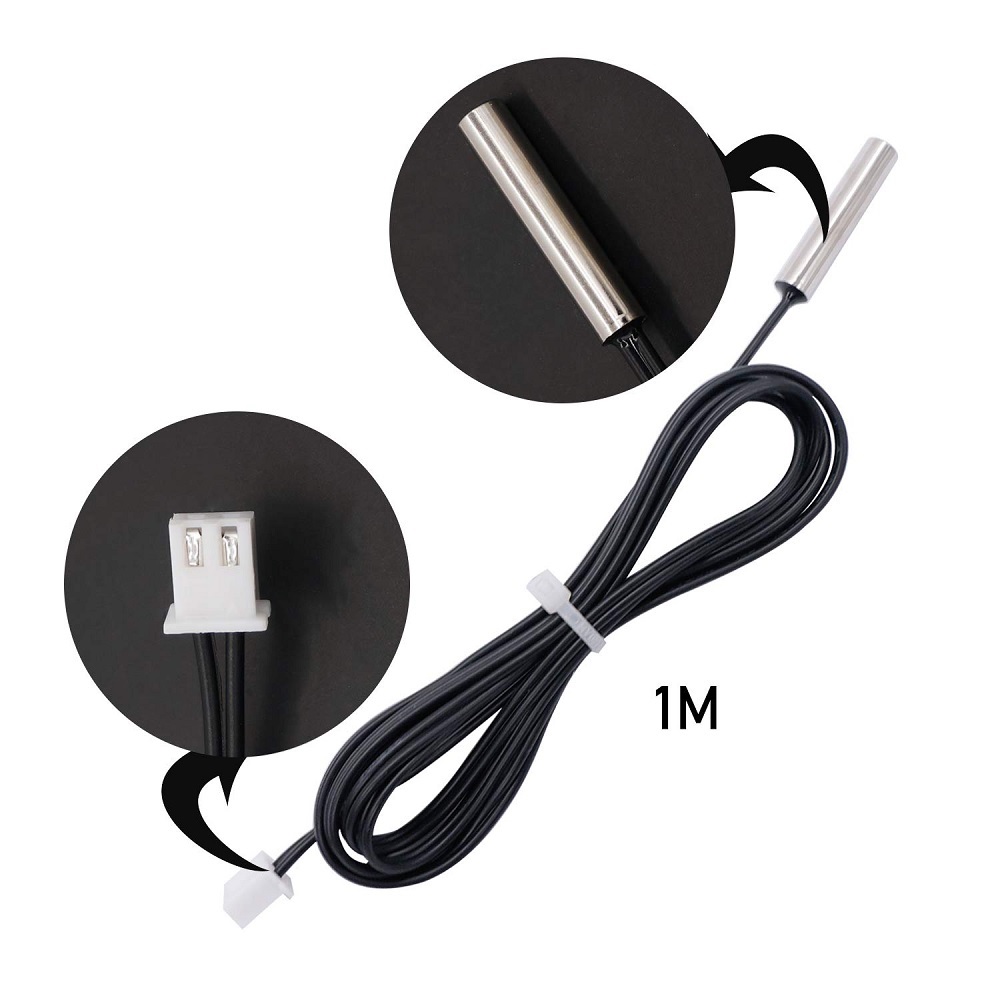 B3950 10K NTC Thermistor Temperature Sensor 5x20mm Stainless Steel Probe w/ 0.5m Cable & XH2.54 Connector - Image 5