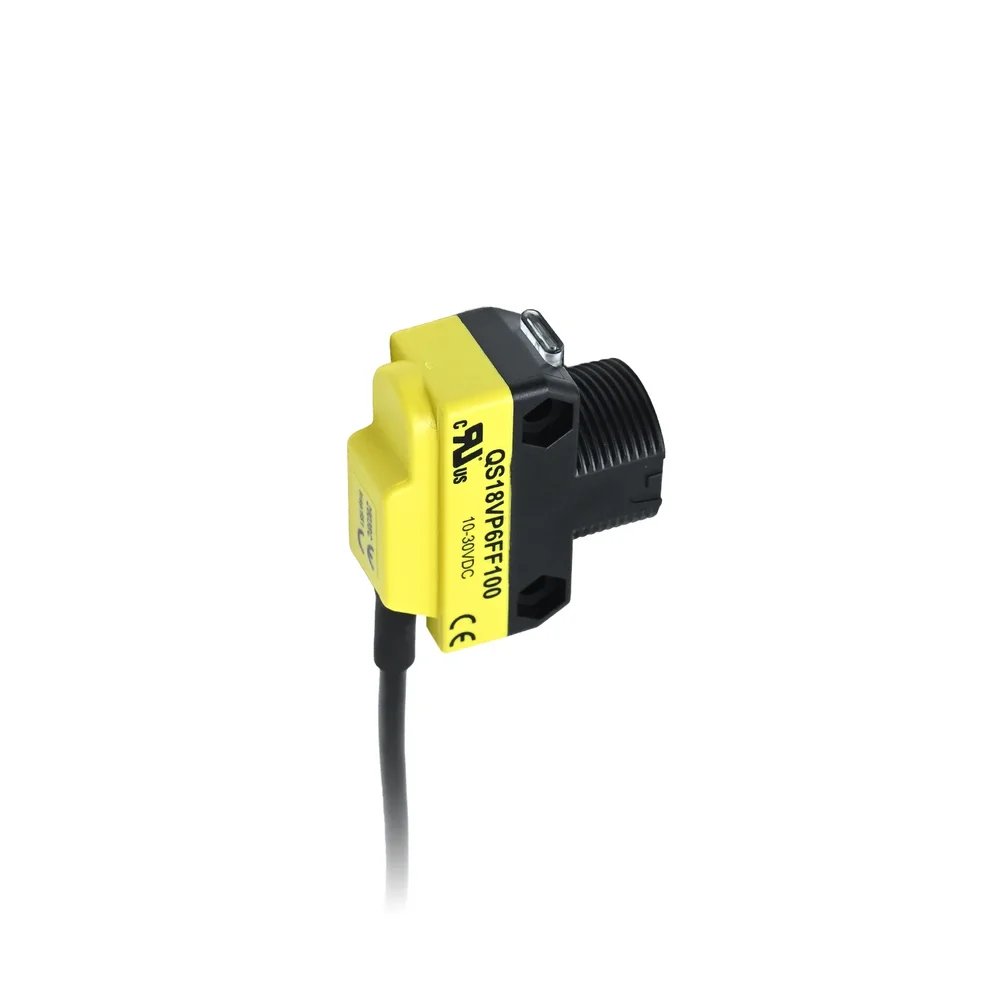 Banner Engineering QS18VP6FF100 WORLD-BEAM Fixed-Field Sensor, 100mm Cutoff Range, PNP Output, 2m Cable