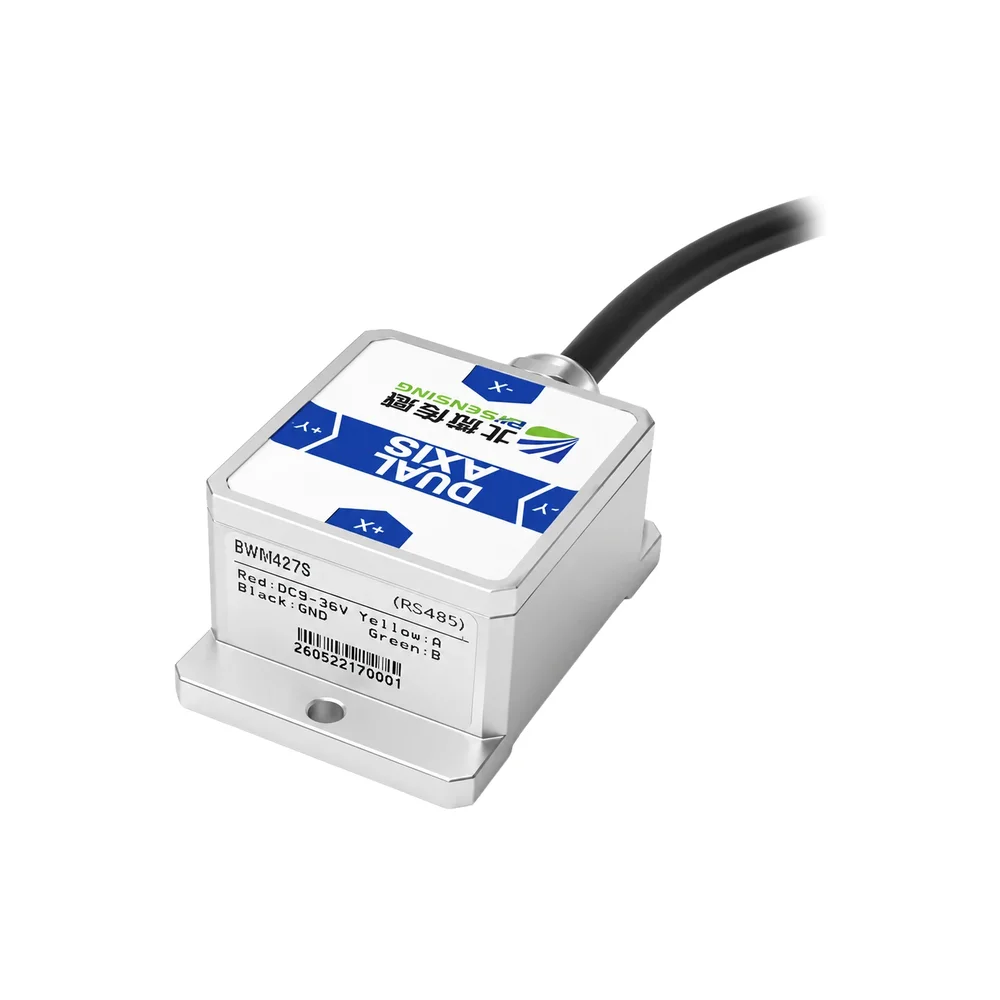 BWSENSING BWM427 Dual-Axis MEMS Inclinometer, ±90° Tilt Sensor, 0.01° Accuracy, RS485 Modbus