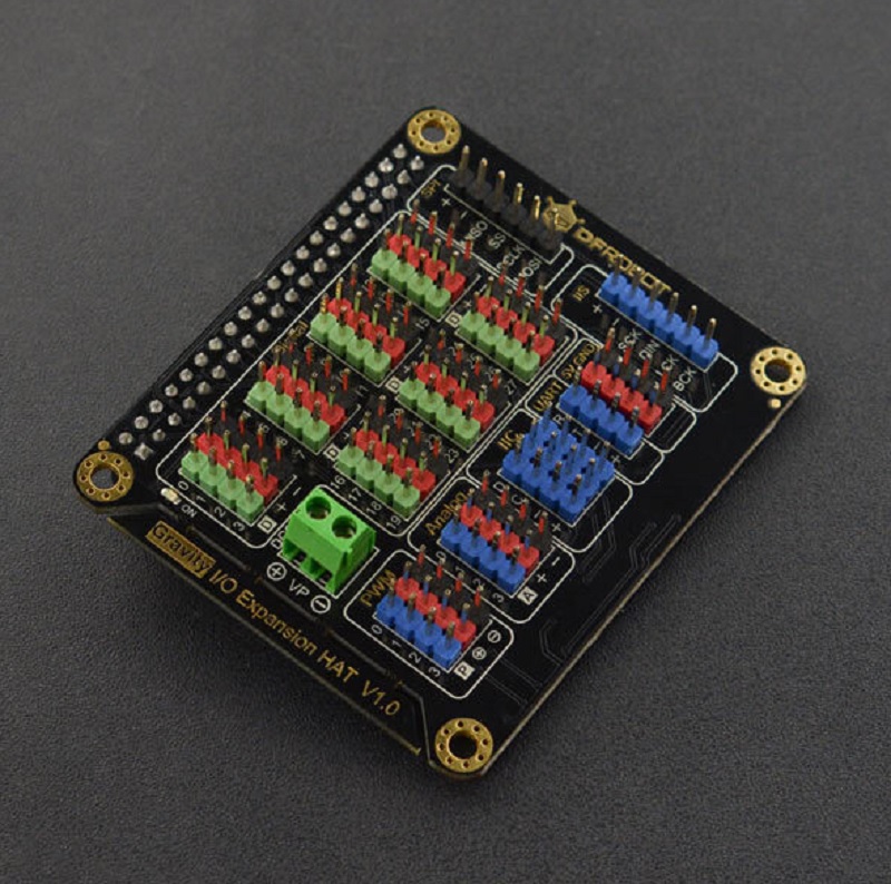 DFRobot IO Expansion HAT for Raspberry Pi 5/4B/3B+ - Gravity Series Interface