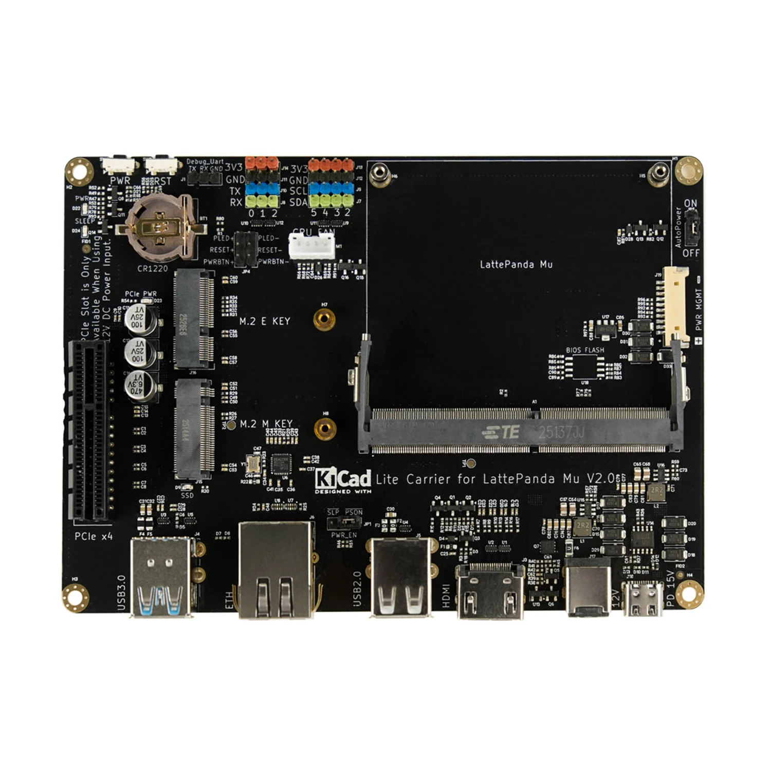 DFRobot Lite Carrier Board for LattePanda Mu Compute Module - USB 3.0, Ethernet, PCIe 3.0, M.2, HDMI - Image 2