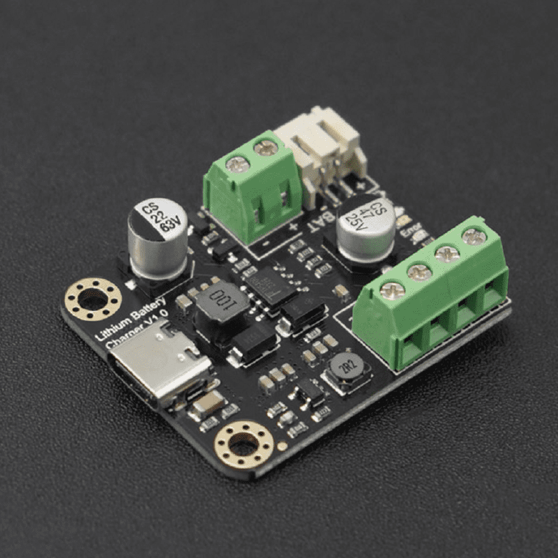 DFRobot Lithium Battery Charger V1.0 - Single-Cell Li-Ion/LiPo, USB Type-C & JST Connector