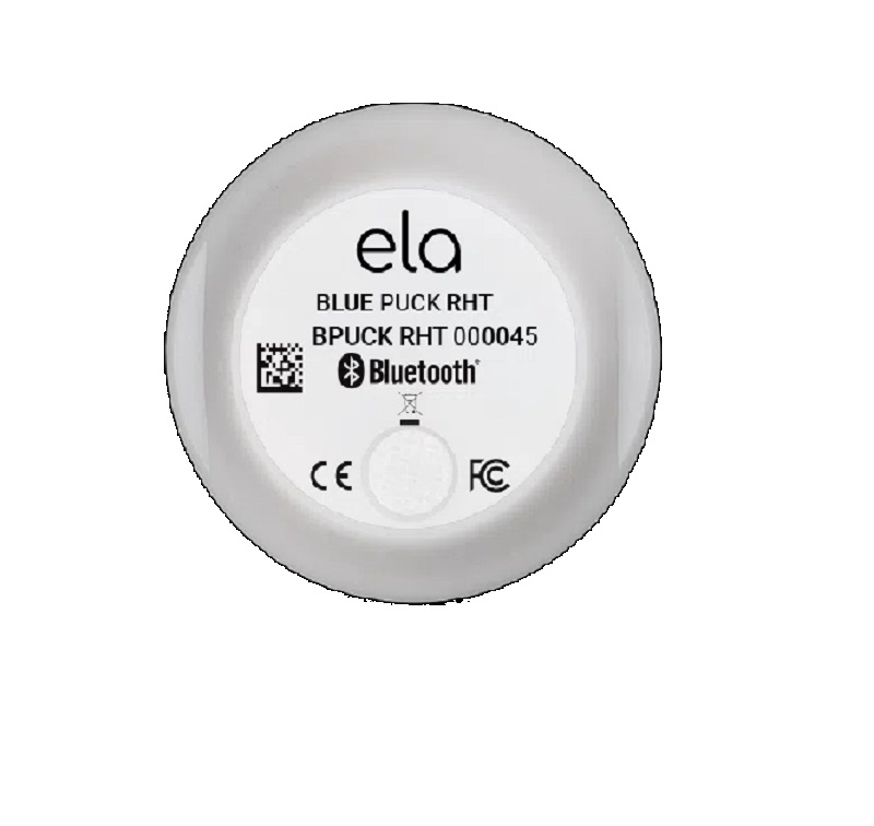 ELA Innovation Blue PUCK RHT Temperature & Humidity Sensor (IDF25242C) - Bluetooth LE, IP65, NFC