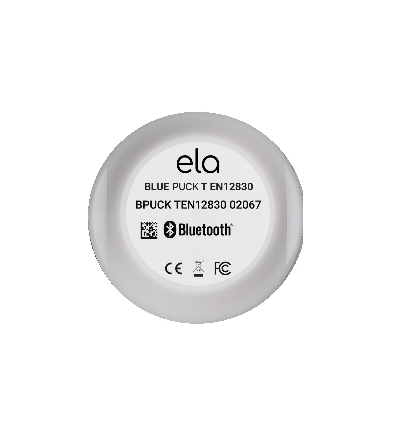ELA Innovation Blue PUCK T EN12830 Temperature Sensor (IDF25251-02B) - IP68/IP69K Waterproof, Bluetooth LE - Image 2