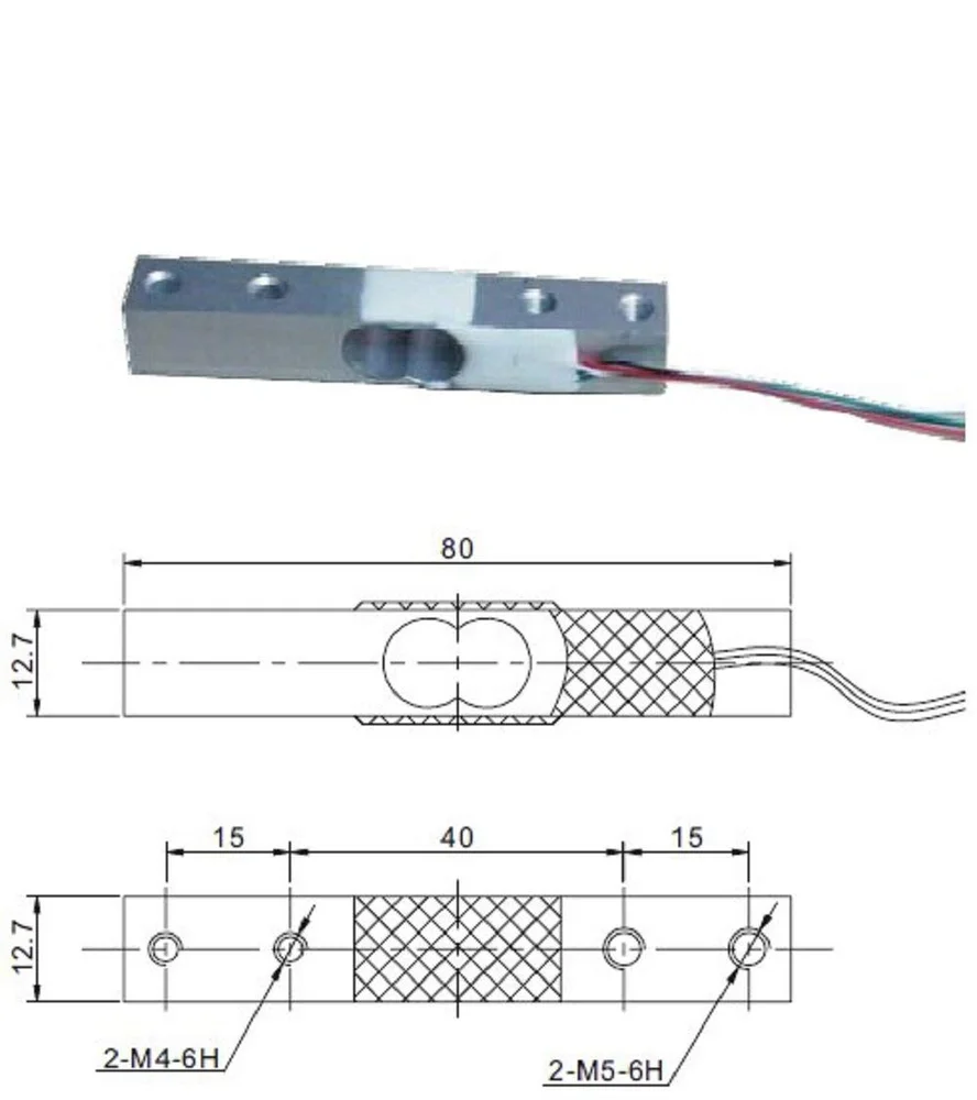 Generic 5kg Load Cell Kit with HX711AD Module, Shell & 4P DuPont Wire