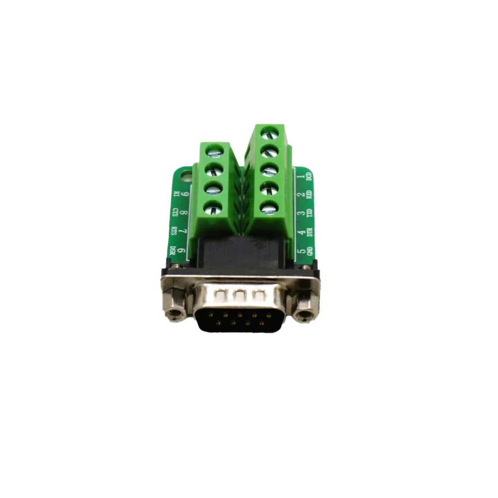 Generic DB9 Male RS232/RS485 Terminal Adapter - Screw Terminal Block, Nut Lock