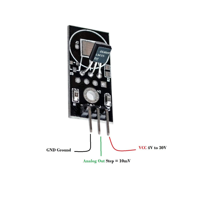 Generic LM35D Analog Temperature Sensor Module (Without Cable) - Analog Voltage Output - Image 3