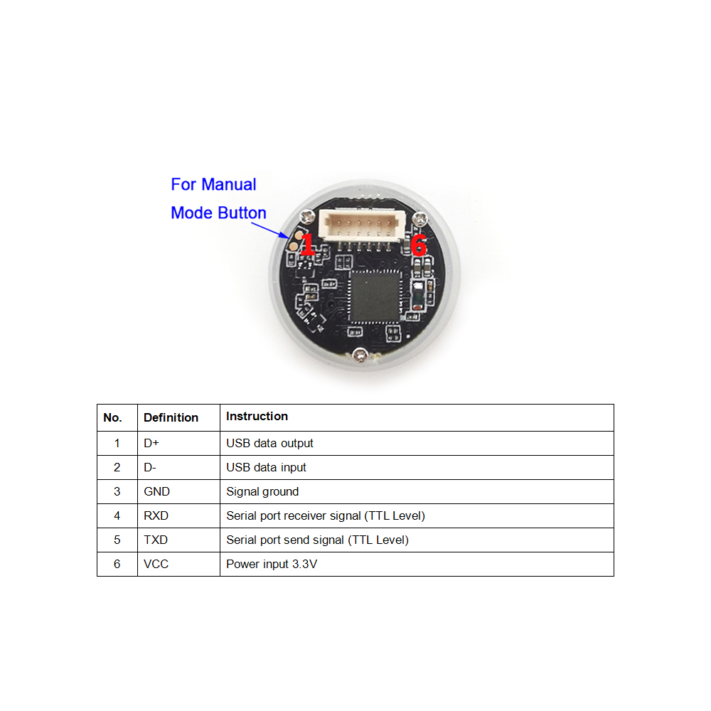 Grow GM861S Barcode Scanner Module - UART/USB Interface, 5-30cm Range - Image 4