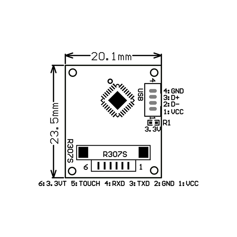 Grow R307S Fingerprint Module with UART/USB Interface - 1000 Fingerprint Capacity - Image 5